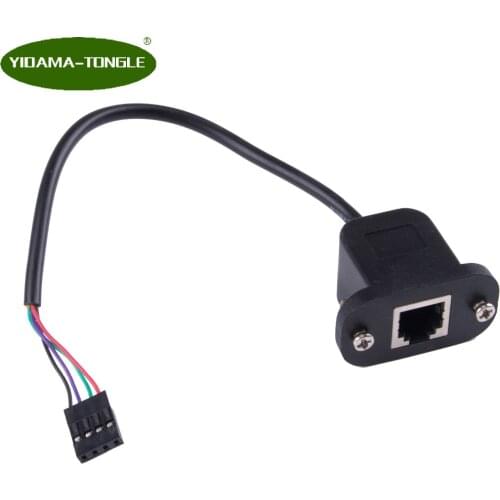 RJ11 6p4c Female to DP 4P Male Telephone Panel Mount Lan Network Ethernet Extension Cable 15cm