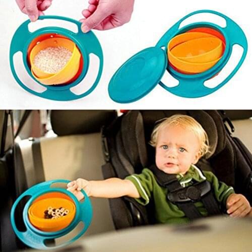 Universal Gyro Bowl Smooth Spill-Proof Bowl 360 Degrees Rotation Gyroscopic Bowl Infants Toddler Baby Kids Training Feeding
