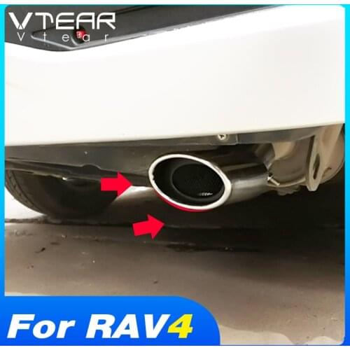Vtear For Toyota RAV4 2021 2020 2019 Car Exhaust Tip Muffler Pipes Cover Trim Stainless Steel Exterior Accessories Car Styling