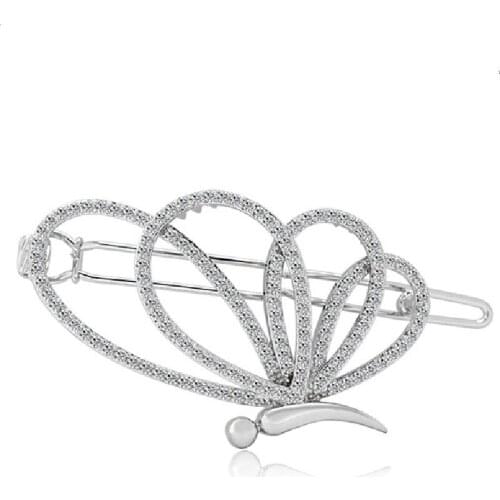 2020 New Style Diana Morpho Hair Clip Fashion Hair Accessories Copper Plated Platinum Inlaid AAA Zircon Jewelry