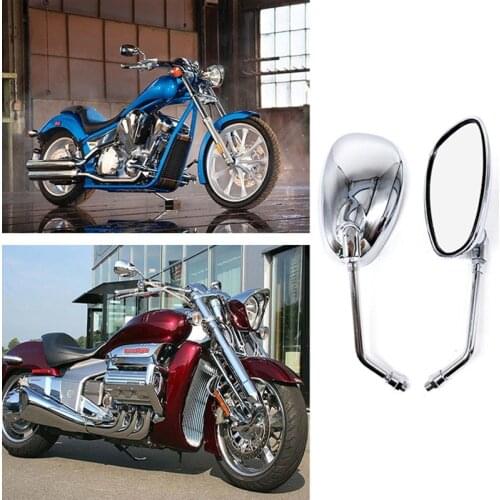Pair Universal 10mm Motorcycle Rearview Mirrors Aluminum Clear Glass Mirror For Honda Shadow Ace Spirit Magna VT750 VT1100 VF750