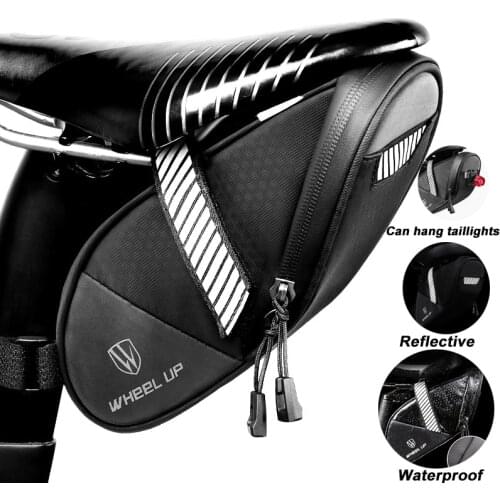 1pc Black Bicycle Bag Mountain Bike Tool Tail Bag Cushion Saddle Bag Riding Cyling Equipment