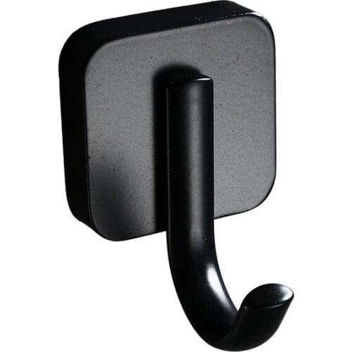 1PC black clothes hook hotel bathroom toilet stainless steel single hook for sponge bath towel cotton brush NEW