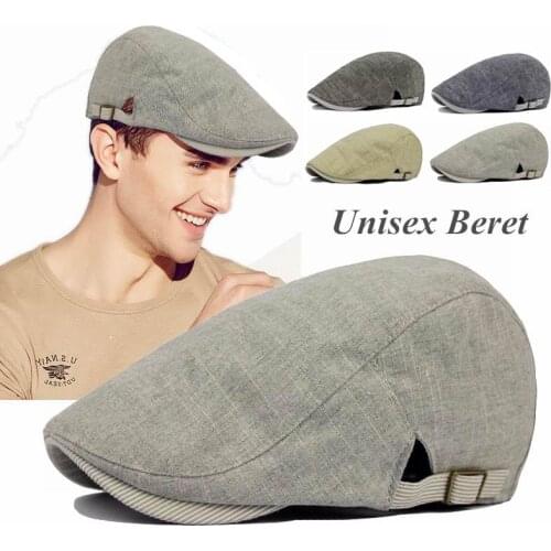1PC 4Colors Cotton British Beret Sunhat Vintage Men Women Unisex Duckbill Peaked Casual Beret Hat Cowboy Retro Gatsby Flat Cap