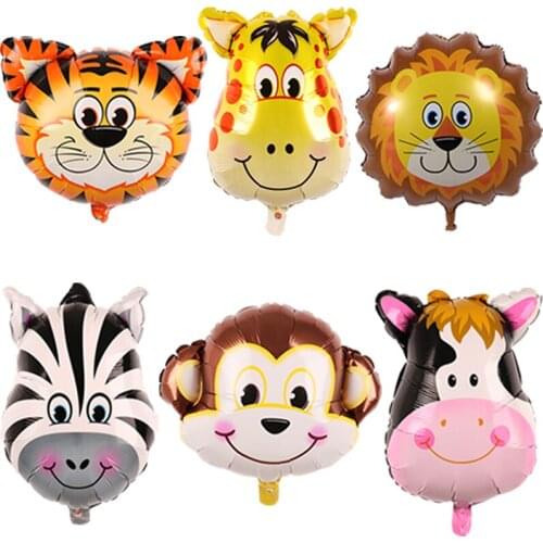 1 pc animal theme aluminum foil balloon jungle animal lion monkey birthday party decoration helium balloon baby shower kid toy