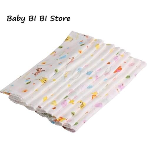 10Pcs NewBorn Gauze Muslin Square 100% Cotton Bath Wash Baby Handkerchief Towel
