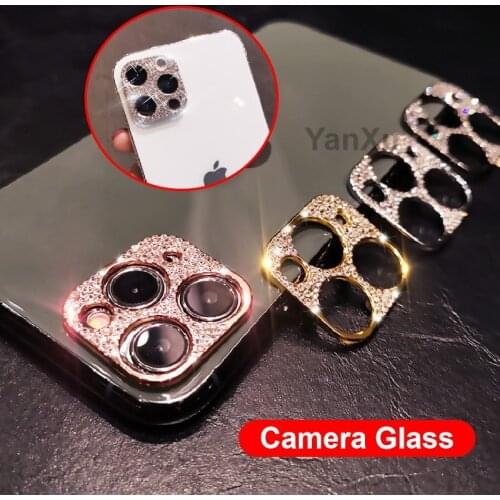10Pcs Camera Lens Protector Film For iPhone 12 12Pro Max Glitter Diamond Len Full Protector For iPhone11 Pro Max Glass Cover