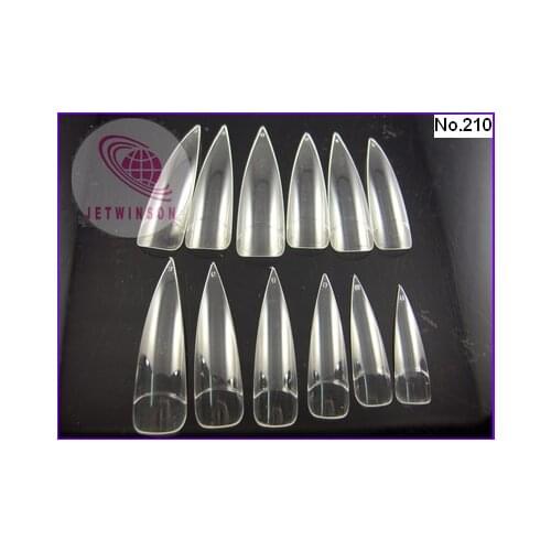 12 PCS/ LOT SUPER LONG False Half Cover Transparent Clear Color Nail Art Tips Acrylic Tips 3cm-5cm