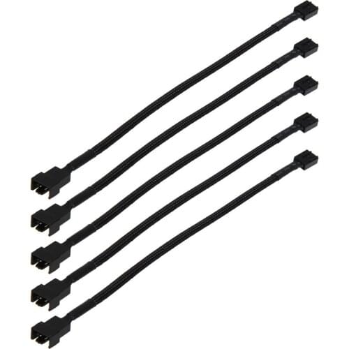 12in 5PCS 4 Pin PWM Connector Case Fan Extension Power Cable for 26CM Computer Chassis Motherboard 4-pin Power Extension Cord