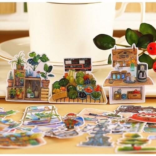 15pcs Creative cute kawaii self-made green plants scrapbooking stickers /decorative sticker /DIY craft photo albums
