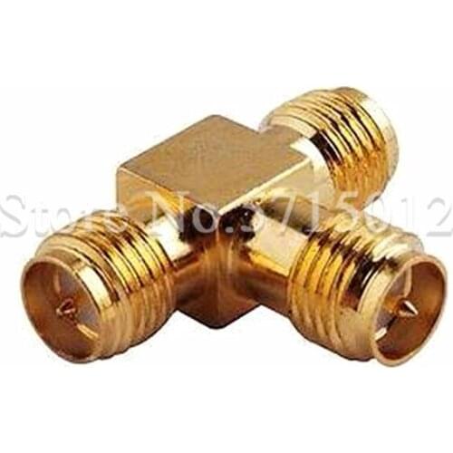2pcs RP-SMA-KKK SMA Famale Head Male Needle Plug Socket Connector Tee Antenna Converter RF Radio Frequency Adaptor