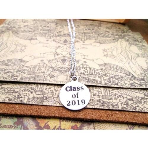 3pcs/lot Fashion stainless steel necklace "class of 2019" Charms Pendant necklace Jewelry Gift more style for choosing
