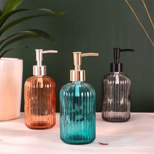 450ml Glass Soap Dispenser Bath Hand Washing Hair Conditioner Shampoo Bottle Nordic Kitchen Detergent Sub-bottle