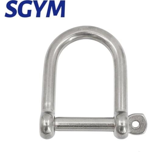 5pcs AISI316 Extra Wide long Shackle Stainless Steel Anchor Shackle Chain Wire Rope Connector