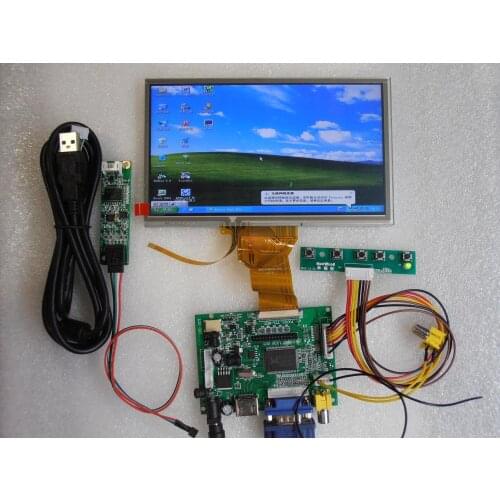 7 inch LCD 800*480 TFT display AT070TN90 AT070TN92 with touch screen kit HDMI VGA input driver board