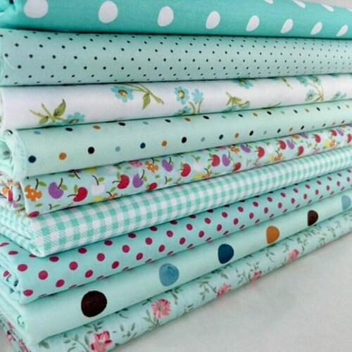 Lovely Bundle DIY Decoration Assorted 9 Pcs 100% Cotton Fabric Random 25x25cm Printed