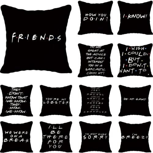 American Friends TV Series Classic Lines Black Cushion Cover Modern Simple Throw Pillow Case Livingroom Decorative Pillows Cover
