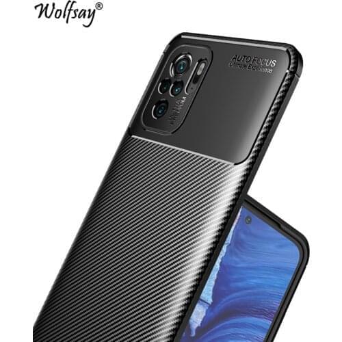 For Xiaomi Redmi Note 10S Case Bumper Anti-knock Silicone Carbon Fiber Cover For Redmi Note 10S Case For Redmi Note 10S 6.43inch