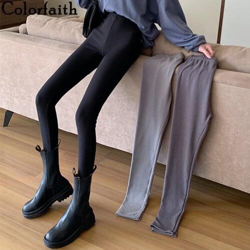 Colorfaith 2021 New Spring Autumn Woman Leggings Elasticity Push Up High Waist Thrilling Fitness Lady Slim Wild Jeggings Le3883
