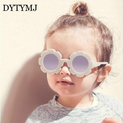 DYTYMJ Flower Sunglasses Child Cute Sun Glasses for Kids Round Gafas Baby Children Sunglasses Girl/Boy Oculos De Sol UV400