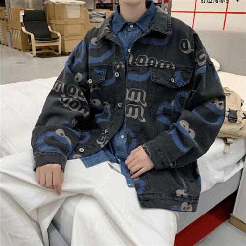 Mens Denim Jacket Fashion Vintage Clothes Spring Fall Streetwear Mens Clothing Blue Denim Pockets Black Denim Jacket Men Tops