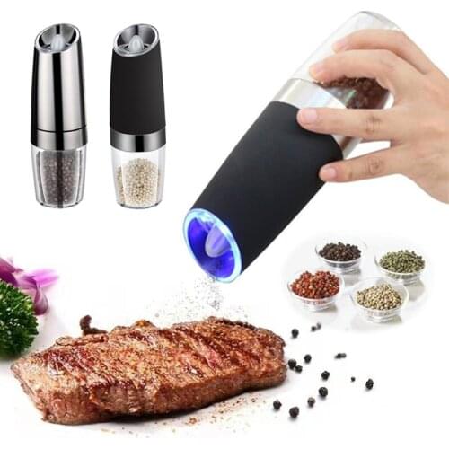 Electric Pepper Mill Stainless Steel Pepper Grinder Set Salt Mill Spice Tall Power Gravity Battery salt and pepper shakers
