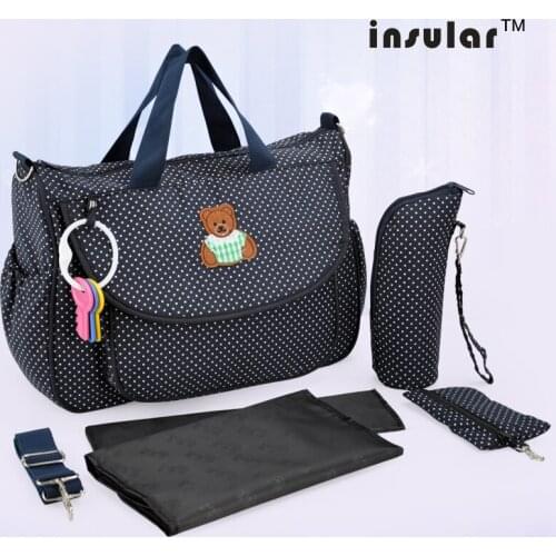 Insular Hot Sale Fashion Baby Diaper Nappy Bag Colorful Baby Mommy Changing Bag For Baby Care