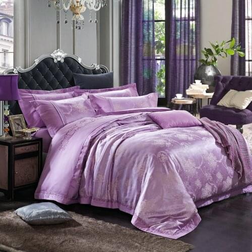 Luxury bedding set jacquard silk 4/6pcs bedclothes bed linen sets queen king size Quilt/duvet cover set bedsheets cotton bedcove
