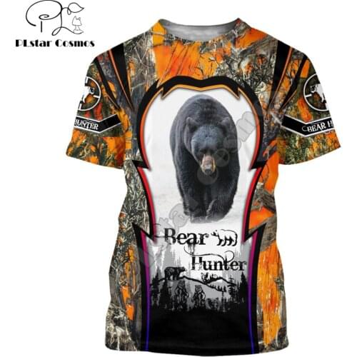 Summer Cool Hipster Men t-shirt Beautiful Love Bear Hunting 3D Printed Harajuku Short sleeve T shirt Unisex Casual tops TX209