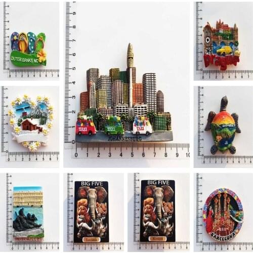 Fridge Magnet Souvenir London America Los Angeles Africa Kenya Tanzania Resin Magnets Sticker Country Travel Craft Home Decor