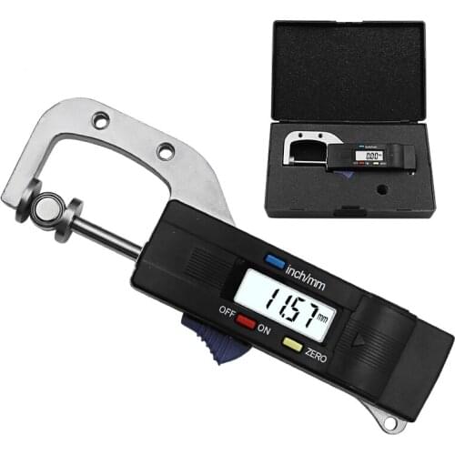 Digital Display Horizontal Thickness Gauge Circular Diameter Metal Thickness Gauge Micrometer 0-25mm Thickness 0.01mm Resolution