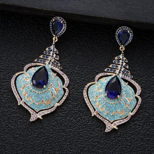 Fashion Jewelry For Women Water Drop Flower Tassel Retro Earrings For Girls Gift Wedding Party Occasion Used