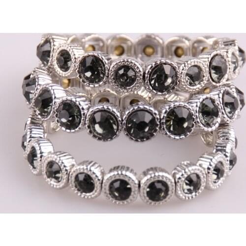 Free shipping fashion shiny grey crystal bracelet