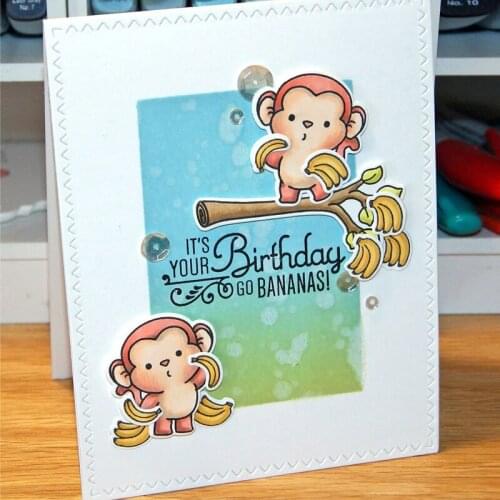 Cute Monkey Transparent Clear Silicone Stamp Set for DIY Scrapbooking/Photo Album Card Making Decorative Clear Stamps 4x6inch