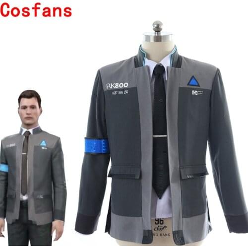 New Game Detroit Become Human Connor RK800 Agent Suit Uniform Tight Unifrom KARA AX400 Cosplay Costume for Halloween