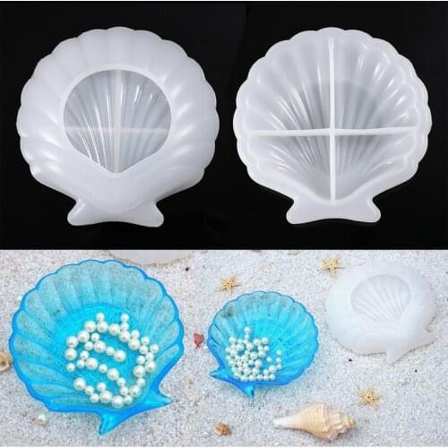 New Crystal Epoxy Resin Sea Shell Dish Silicone Mold Jewelry Storage Plate Mold DIY Jewelry Making Supplies