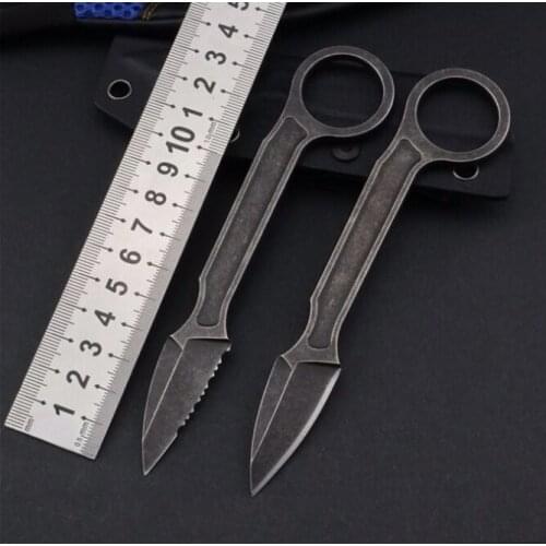 Bas Spade Straight Fixed Blade Knife Stonewash 440C Blade Tactical Rescue Pocket Hunting Fishing EDC Survival Tool Knives