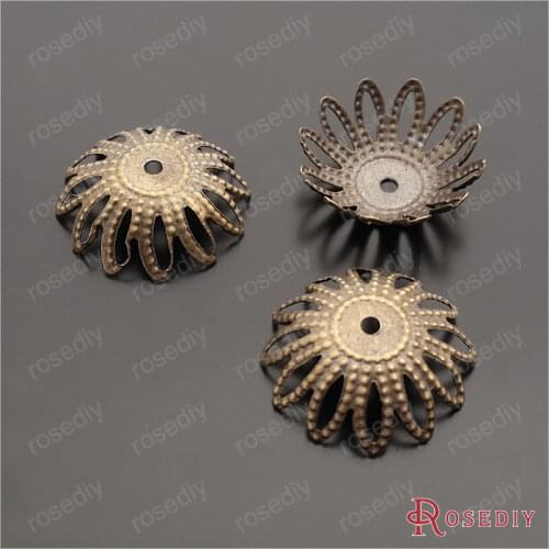 Wholesale 16mm Antique Bronze Plated Flower Iron Bead Caps Diy Jewelry Findings Accessories 100 pieces(JM7159)