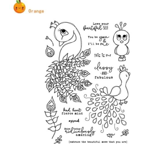 Peacock Transparent Clear Stamps for DIY Scrapbooking/Card Making/Kids Christmas Fun Decoration Supplies