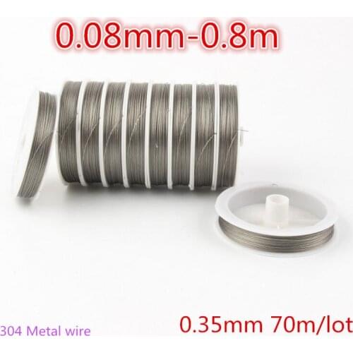 Wire wire high strength beaded wire material handicraft Accessories Fishing stainless steel wire Fishing lines 70M/Lot 0.08mm-8m