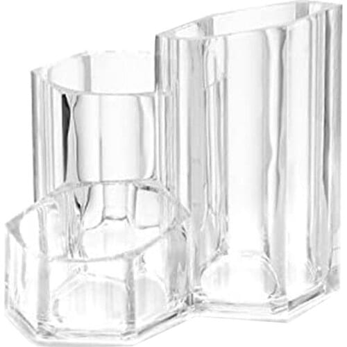 Clear Acrylic Makeup Brush Holder Cosmetic Organizer Box for Lipstick Eyeliner Pencil Nail Polish (1 PCS)