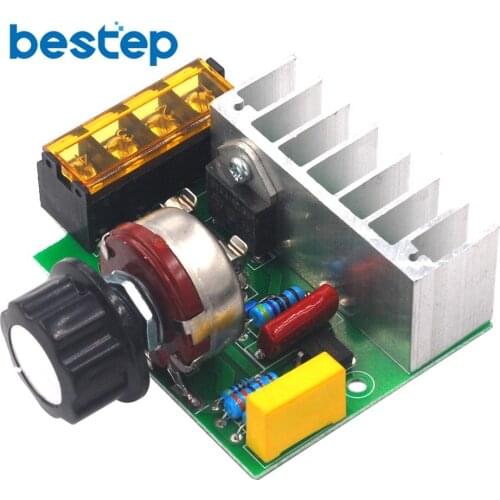 4000W 0-220V AC SCR Electric Voltage Regulator Motor Speed Controller Dimmers Dimming Speed With Temperature Insurance