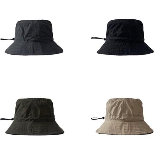 Fisherman Hat Men and Women Street Summer Sunscreen Sun Hat Outdoor Wild Drawstring Flat Top Basin Hat d88