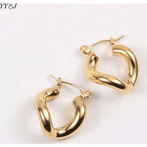 U irregualr hoop earring for women stainless steel gold geometry hoop earring unique unusual special shape trendy women 2021
