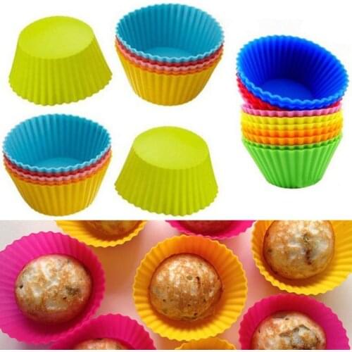 12pcs Silicone Cake Mold Round Shaped Muffin Cupcake Liner Dessert Baking Chocolate Cup Bakeware