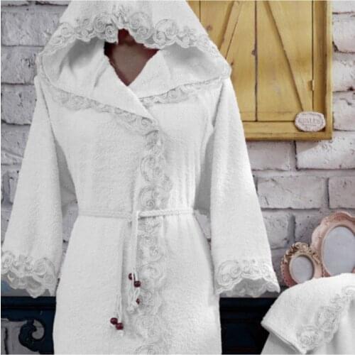 Walls Home Womens Cream 4 Pcs Bathrobe Set Female Special Bath French Desing Sexy Nightwearrobe Soft Quality Water Absorbent