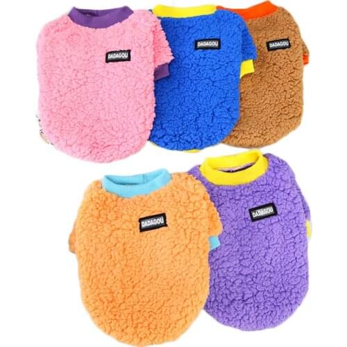 Thick Fleece Pet Cat Clothes Dog Hoodie Coat Winter Pomeranian Schnauzer Pullover Sweatshirt Shirt Sweater For Small Medium Dogs