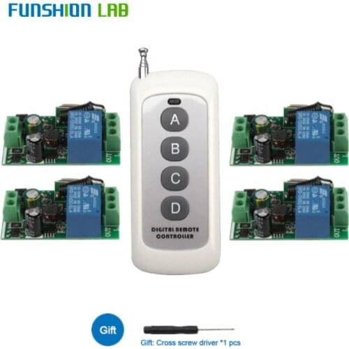 433Mhz Universal Wireless Remote Control Switch AC 110V 220V 1 CH Relay Receiver Module With 6 Channel RF Led Remote Transmitter