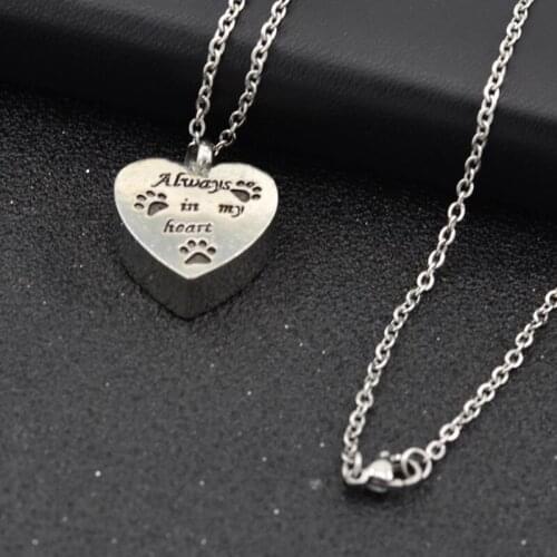 Heart Urn Necklace for Ashes - Pet Cremation Jewelry Keepsake Memorial Pendants