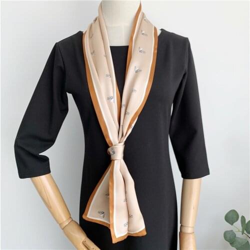 Horse Head Scarf 100% Silk Ponytail Scarf Ribbon for Bag Hat Headband Hairband 150*16cm